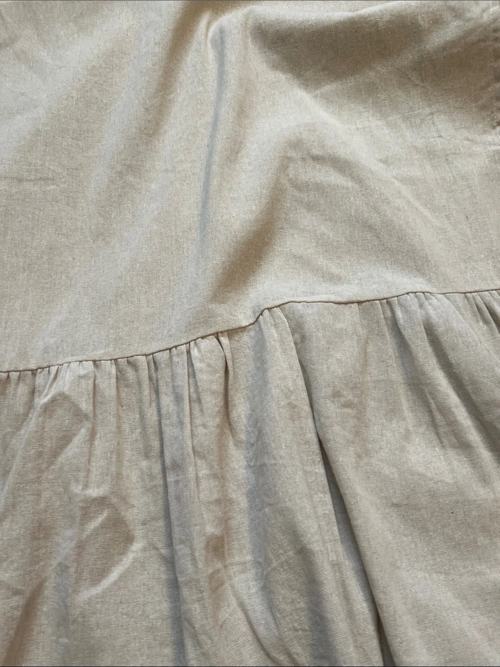 Farmhouse Boho Shower Curtain Ruffle Linen Shower Curtain Cream 72